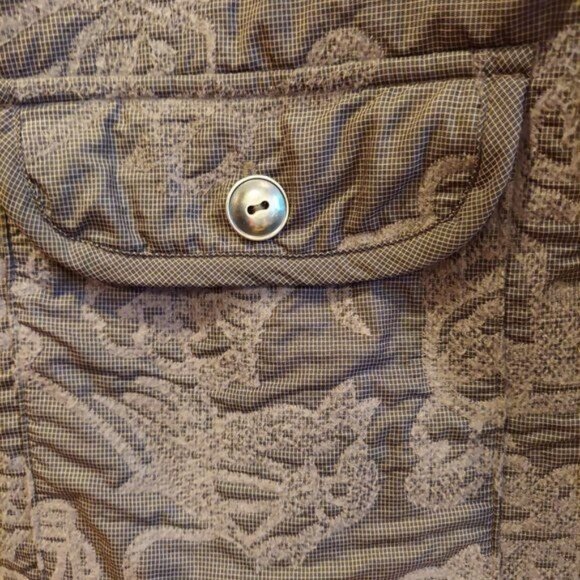 FOCUS Womans XL Gray Jacket Embossed Grandmacore Barn Flannel Lined - Picture 3 of 13